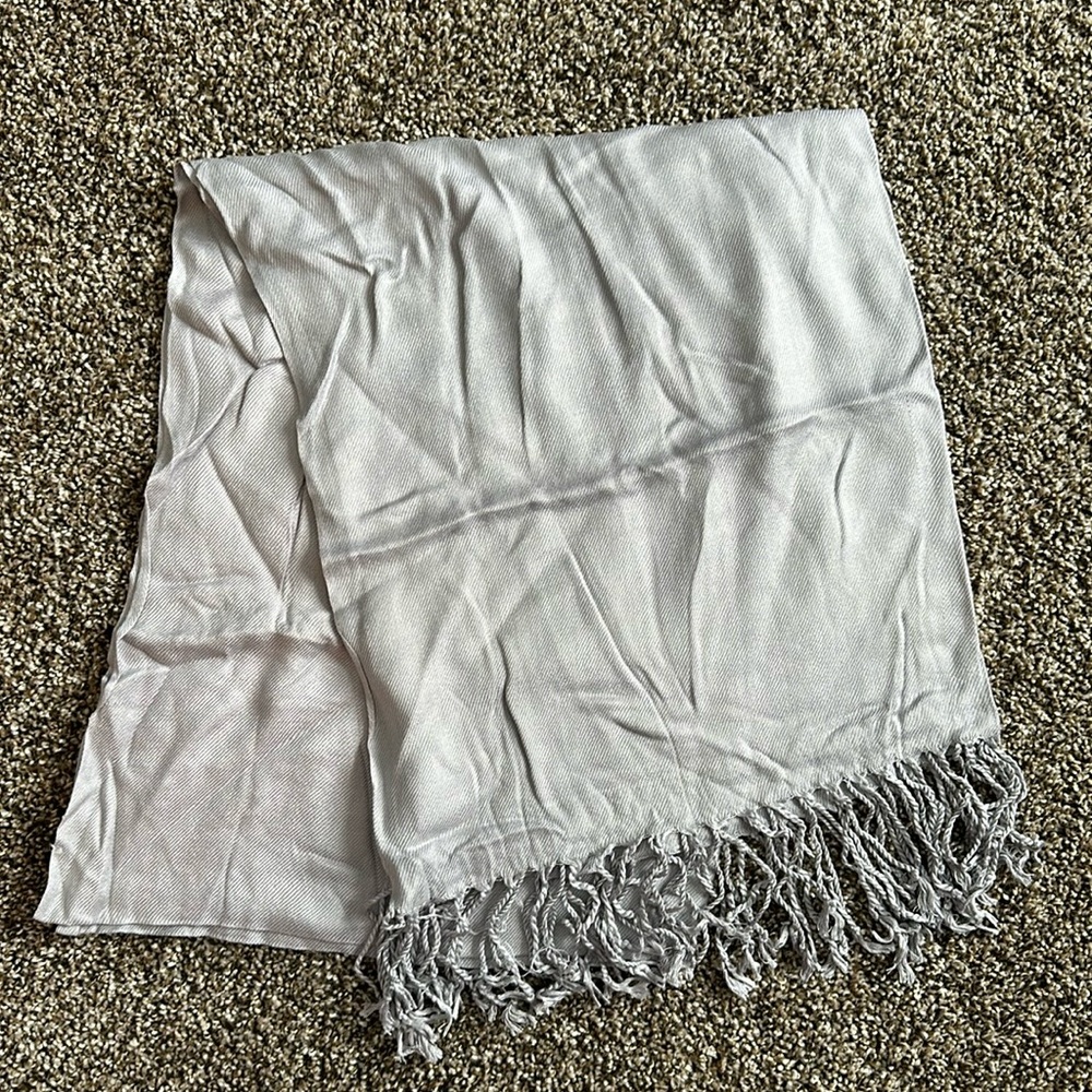 Silver Fringe Scarf